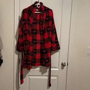 PINK buffalo plaid robe